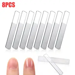 8PCS Portable Nano Glass Nail File, Crystal Glass Nail Polish Nail Care Tool Kit, Nail Shaper with Nail File Storage Box