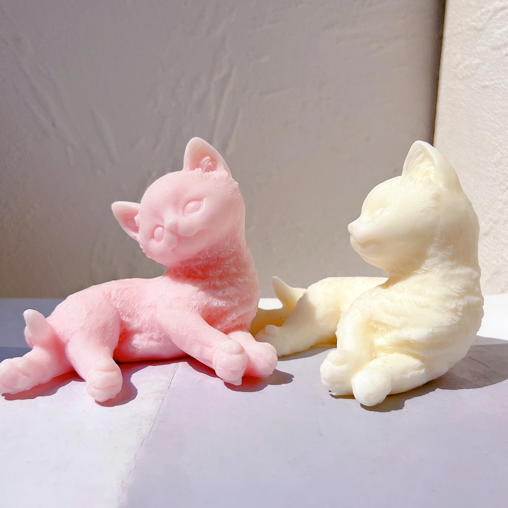 Different Shapes Animal Soy Wax Silicone Mould Cute Cat Candle Silicone Mold Cats Lover Home Decor Gift