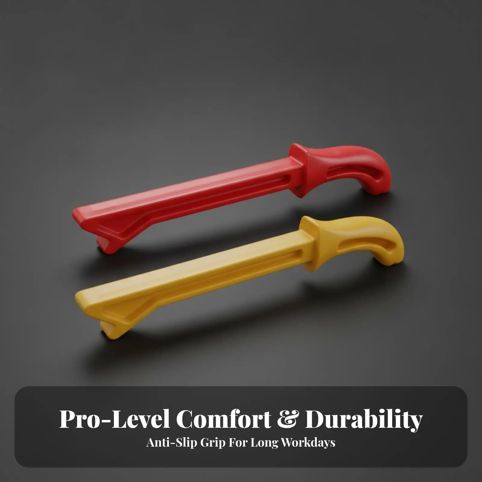 Woodworking Push Block with Ergonomic Curved Grip for Router Table Safety Tool High Visibility Red Yellow Plastic