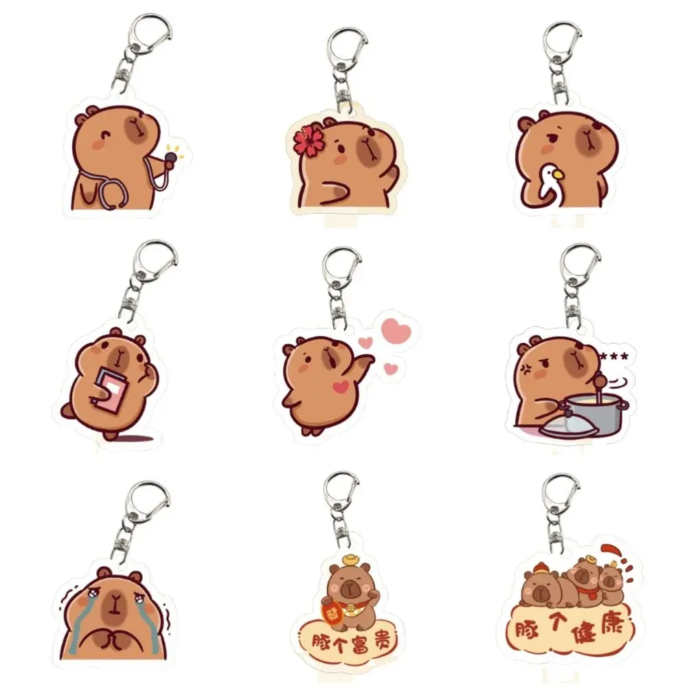 Car Key Pendant Capybara Capybara Acrylic Keychain Acrylic Creative Capibara Bag Hanging Cute Puppy Kapibara Pendant Kids