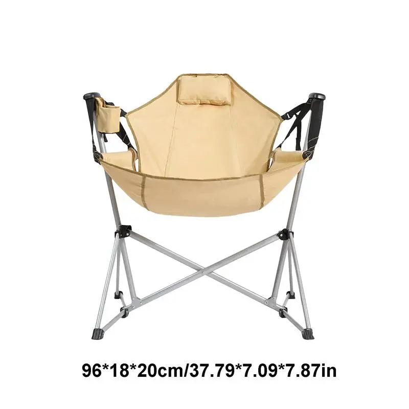 Rocking Folding Chair Hammock Chairs 600D Oxford Foldable Rocking Chair Heavy Duty Swinging Camping Chair For Patio Picnic