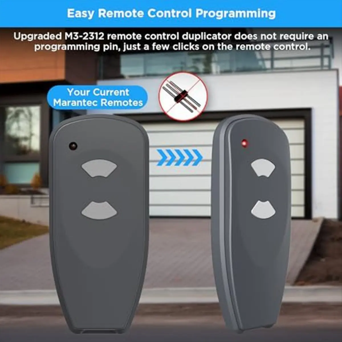 【Universal】 2PCS MarantecGarage Door Remote, 315MHz Garage Door Opener Control - for MarantecKeyless Entry Keypad, M4500E, M4700
