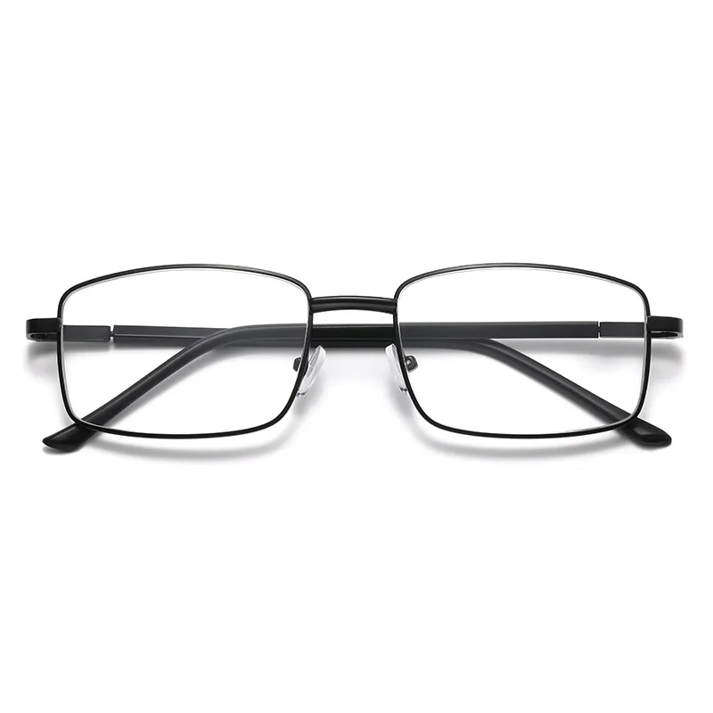 Men Full-rim Square Reading glasses Blue cut Optical Reader Anti-glare Computer Eyewear Black Gold Magnifier +100 +150 +200 +400