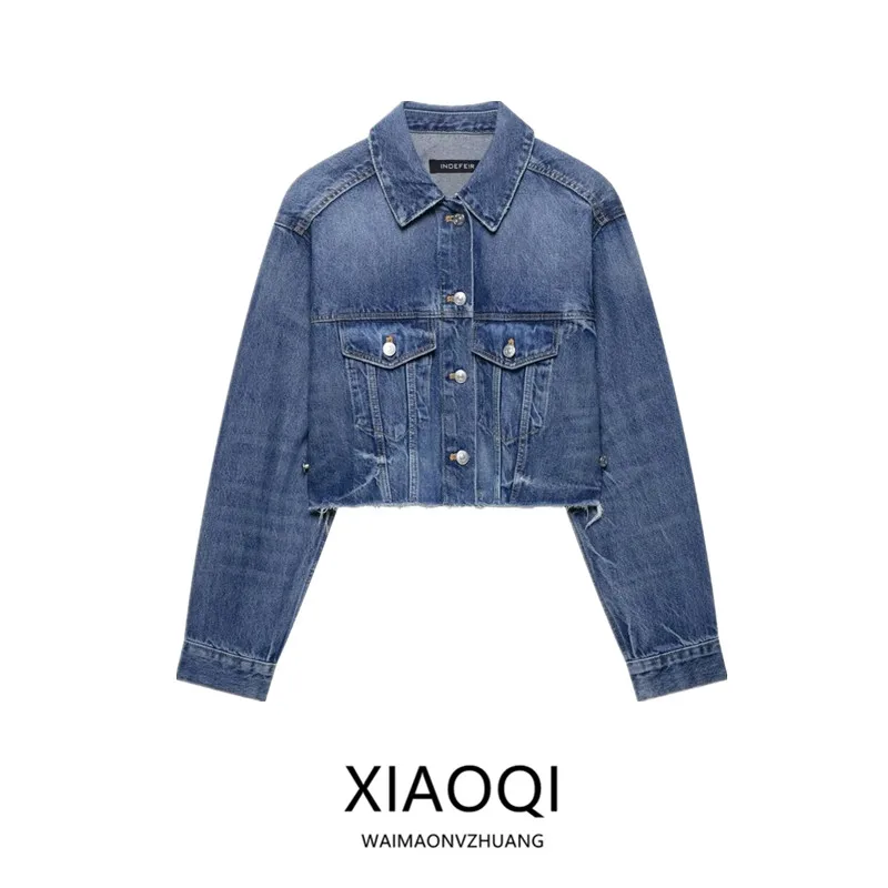 Frühling 2025, Faion Retro-Jeans mit verziertem Denim für Damen, vielseitig einsetzbar, Neuankömmling, lockere Passform, Länge, andere Mate...