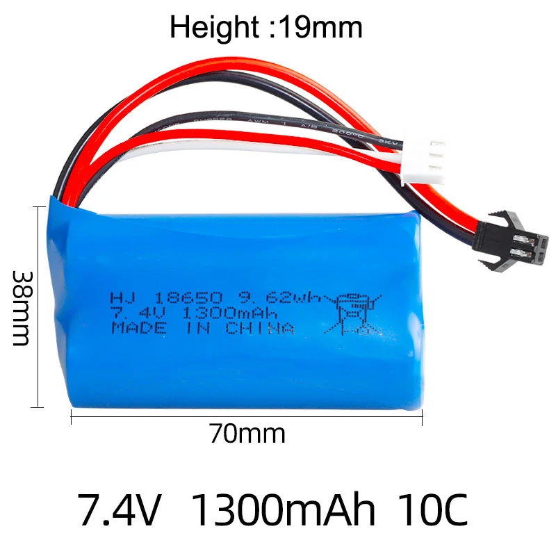 7.4v 1300mAh akumulator litowo-jonowy SM-2P wtyczka z kabel do ładowania USB do zegarka wykrywanie gestów skręconym pilotem samochód kaskaderski