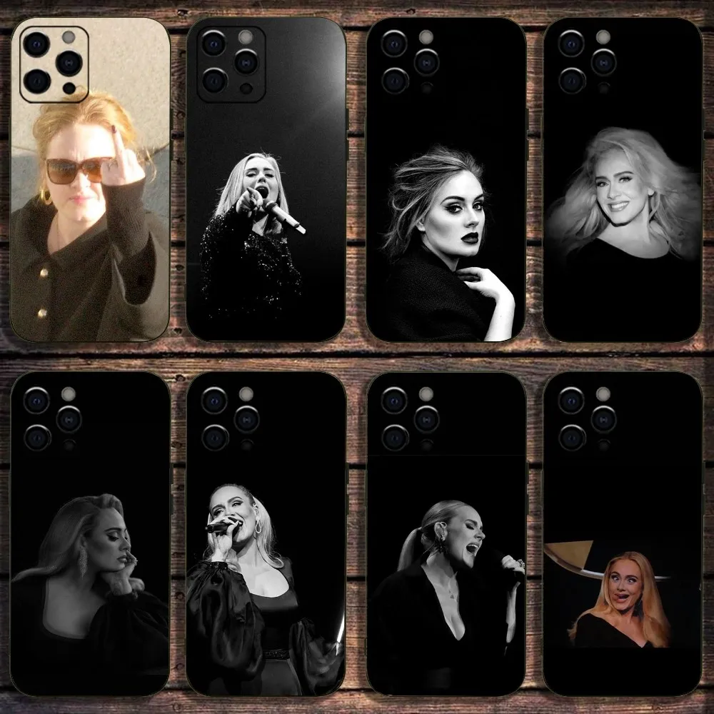 Singer A-Adele-E Phone Case For Apple iPhone 15,14,13,12,11,Pro,X,XS,Max,XR,Plus,Mini Soft Black Cover