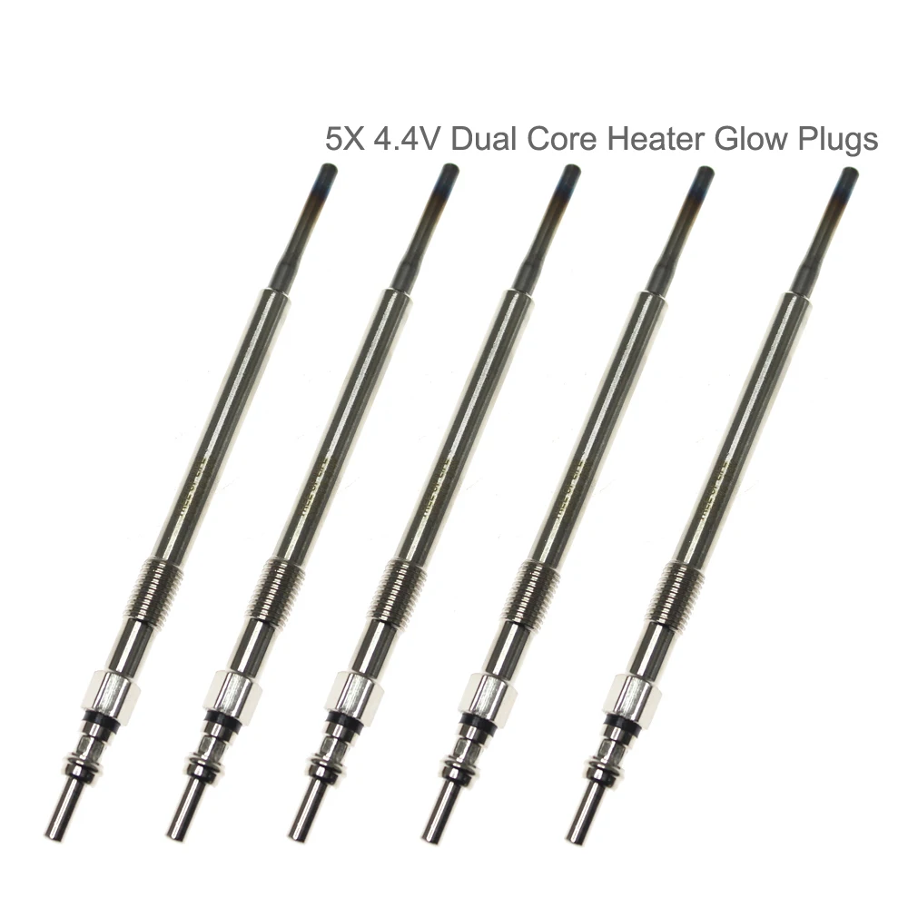 5x 4.4V Dual Core Heater Glow Plugs 12640384 8653880 46072015F For VOLVO XC60 XC90 I S80 II (AS) V50 (MW) 2.4 D D3 D5