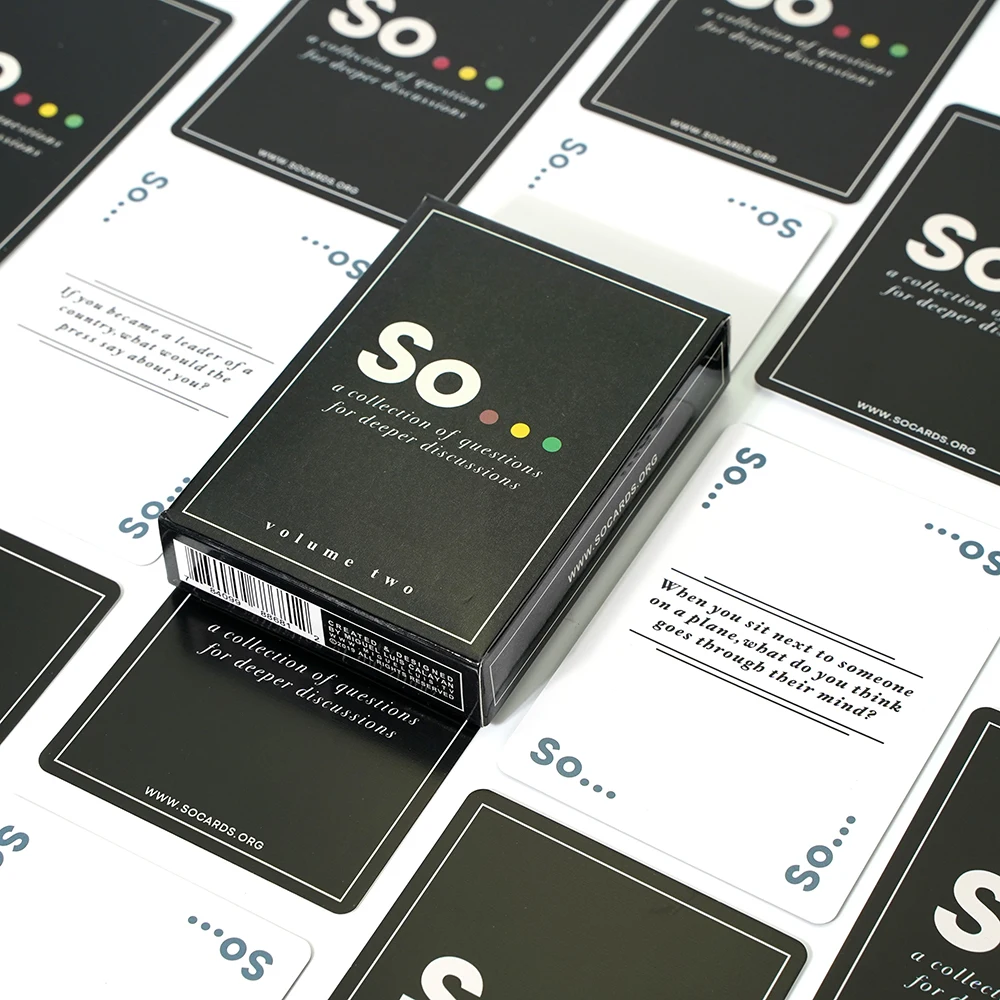 So Cards Deep Conversation Starters Card Game for All Occasions Volume Two 52 Question Cards