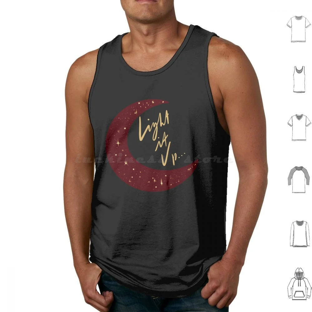 

Crescent City Quote Light It Up-Black Background Tank Tops Print Cotton Crescent Crescent City Light It Up Sarah J Maas