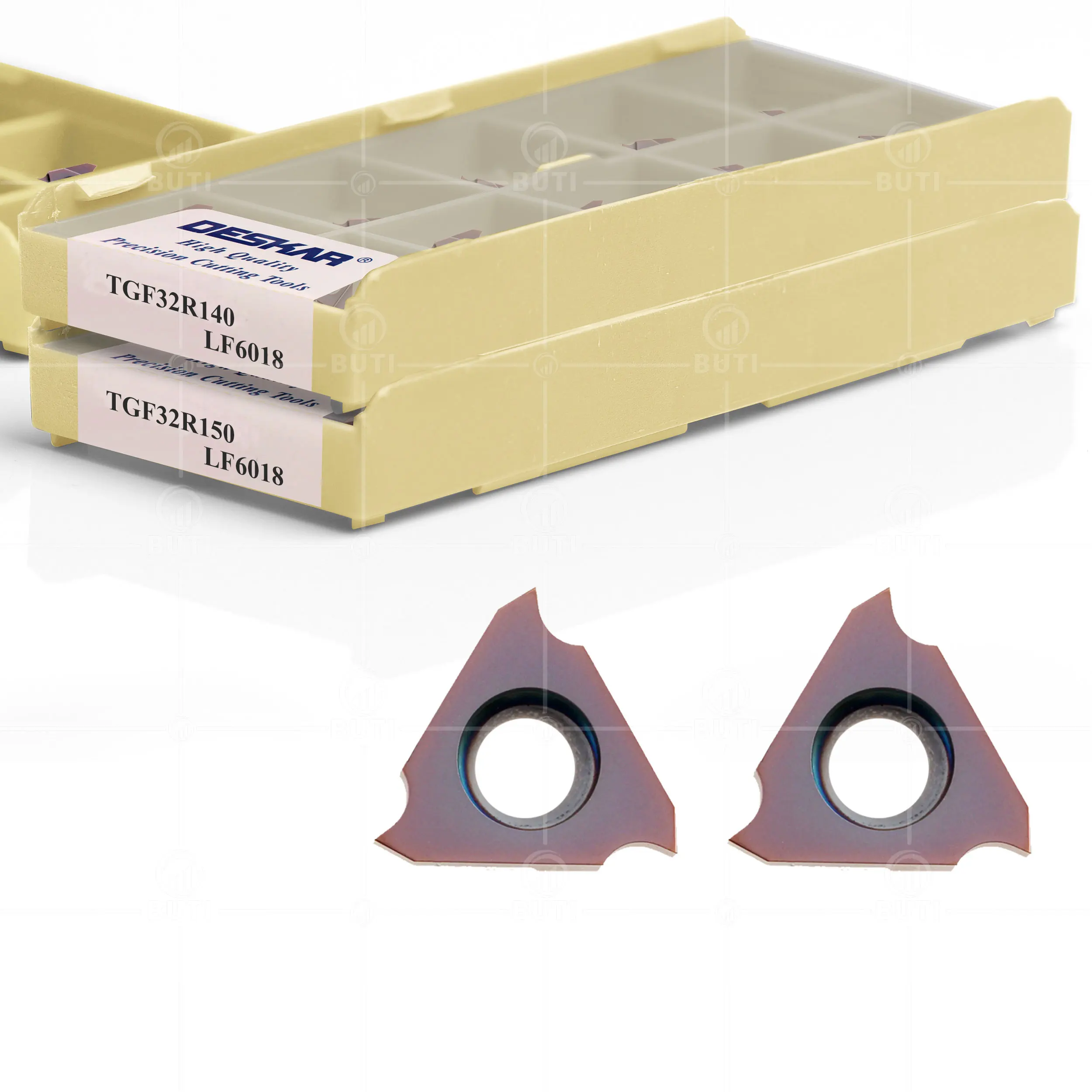 Imagem -03 - Deskar-cnc Inserções de Boca Plana Grooving Tools Adequado para Materiais de Aço Inoxidável 100 Original Tgf32r Tgf32l Lf6018 Cnc