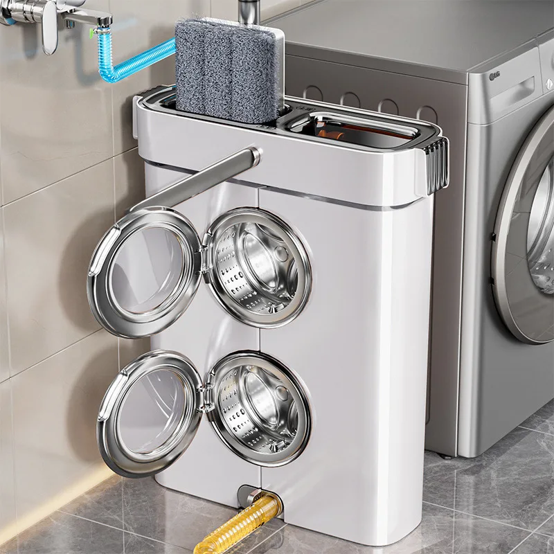 

Удобная швабра для мытья полов с ведром для ленивых, для быстрой и легкой уборки.