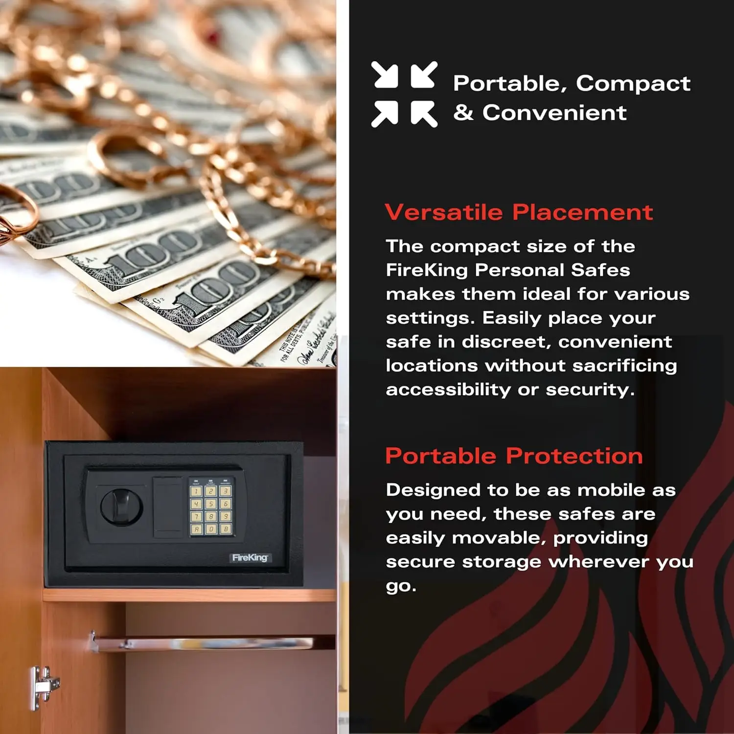 Gary by FireKing HS1207 Cofre eletrônico pessoal contra incêndio com kit de parafusos, 7 3/4 x 12 1/4 x 7 3/4 polegadas