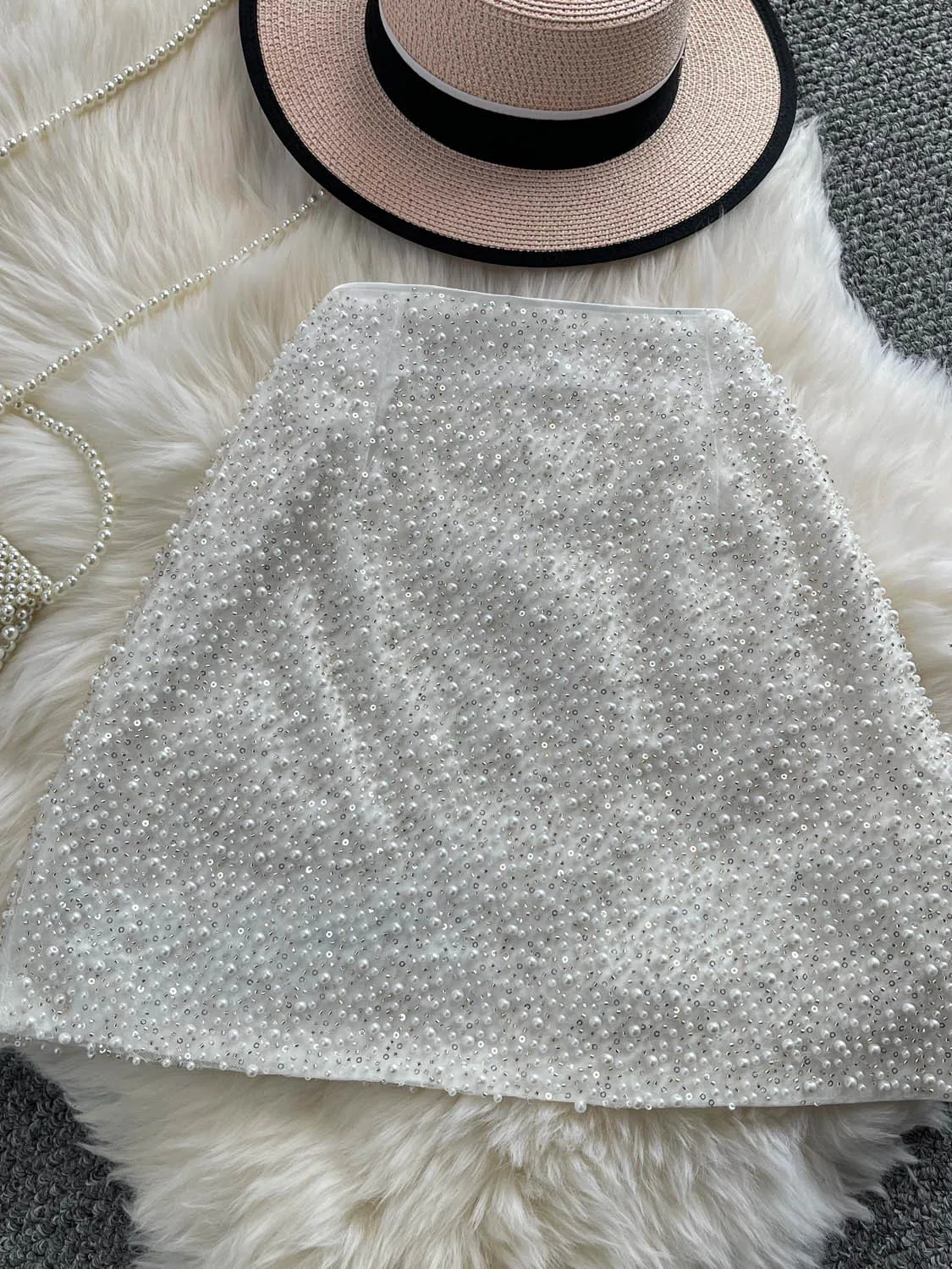 

Блестящая юбка с пайетками и вышивкой, женская, с завышенной талией, укороченная, А-силуэт, для вечеринок и повседневной носки, без подкладки