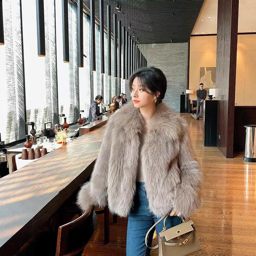 

Fashion KIDCRKJ Winter Women's Artificial Fur Coat Solid Long Hair Fluffy Female Mink Fur Jacket Slouchy-Style Lady Eco Fur Coat