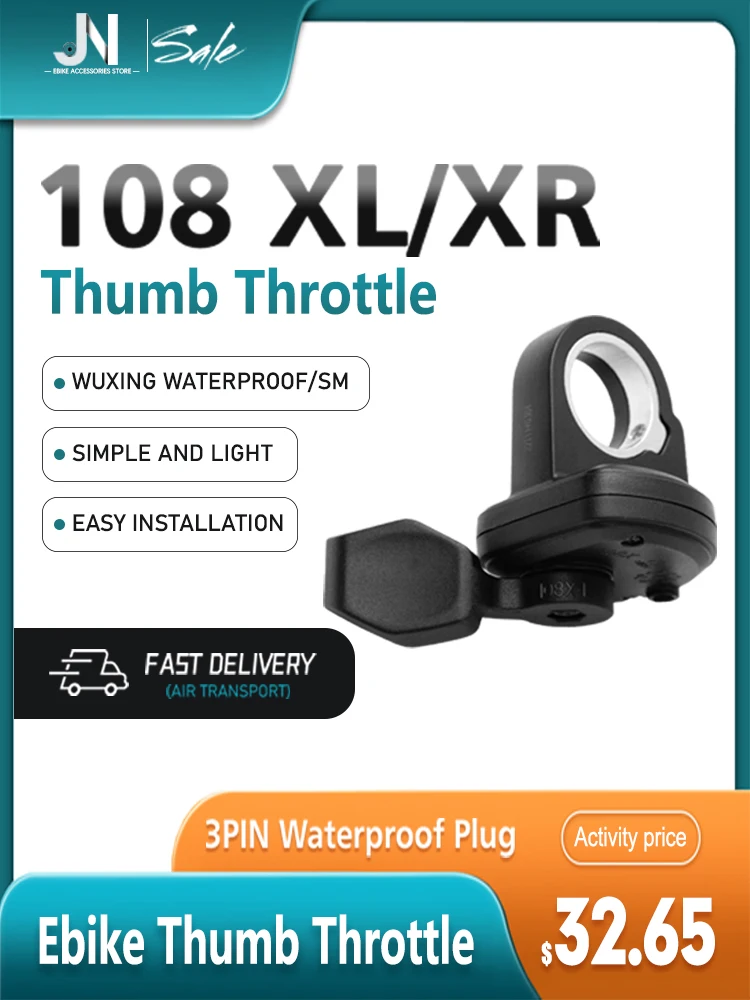 AliExpress RICETOO WUXING 108X Ebike Thumb Throttle 3Pin SM/ Waterproof Plug 24V/36V/ 48V/60V/72V for Electric Bicycle Parts Left and Right Handle
