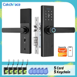 Tuya Smart APP WIFI Fingerprint Door Lock IC Card Digital Code Electronic Reader  Home Security Mortise
