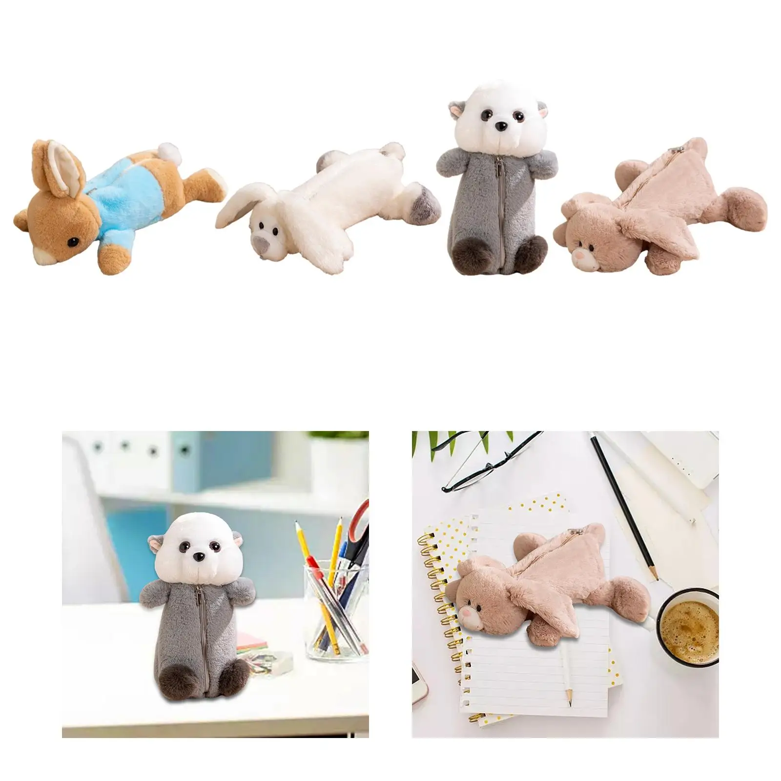 Plüsch-Federmäppchen, Federmäppchen, Federmäppchen, Tier-Briefpapiertasche für Kinder