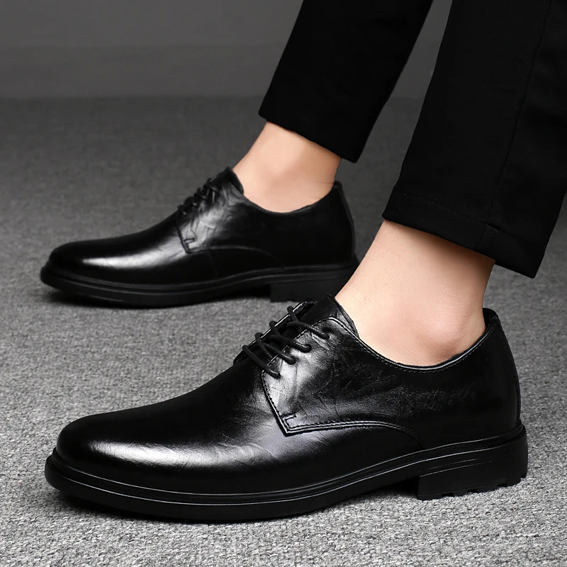 Men oxfords shoes High Quality genuine leather Fashion business dress Shoes lace up Formal wedding party Men Shoes