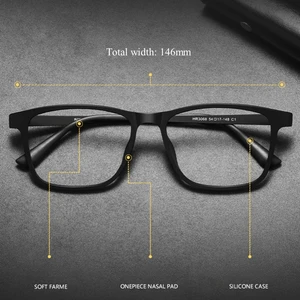 Montures de lunettes pour hommes YIMARUILI Ultra Light Fashion Square confortables en titane pur avec prescription Grandes lunettes HR3068 10 meilleures ventes en titane pur - No 5