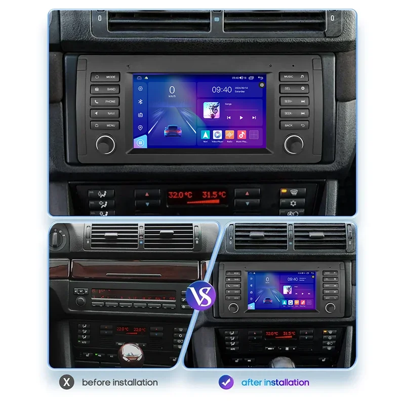 7-inch Android10 8-core Auto Multimedia Speler Navigatie voor BMW E39 E53 M5 Audio Stereo BT GPS ASP Wifi Carplay Android Auto
