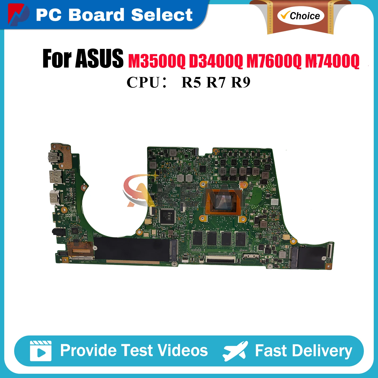 

M3400QA Laptop Motherboard For ASUS VivoBook M3400QE M3400QC M7400Q M3500Q D3400Q M7600Q M3400Q M3401Q Mainboard W/ R5 R7 R9 CPU