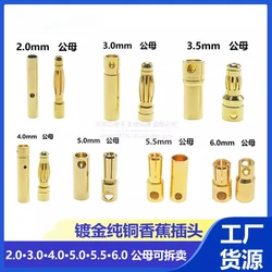 2mm 3mm 3.5mm 4mm 5mm 5.5mm 6mm 8mm RC Battery Gold-plated Bullet Banana Plug High Quality Male Female Bullet Banana Connector