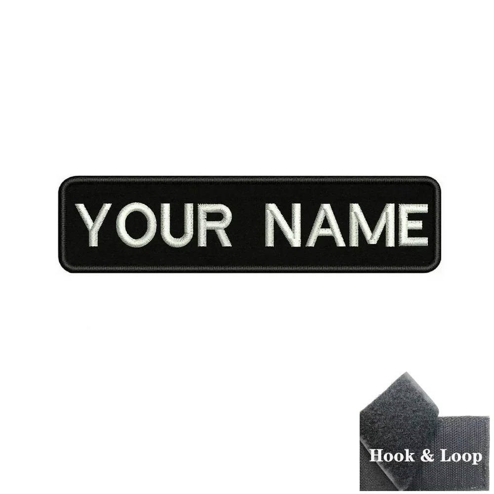 1PC 10cmX2.5cm Custom Name Patch Stripes Badge Hook & Loop Instagram Facebook YouTube VK Twitter Pinterest Twitch Google