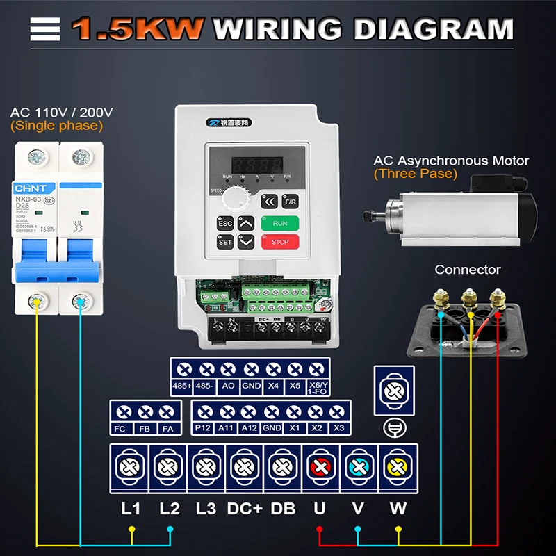 Imagem -05 - Cnc ar Refrigerado Eixo Usado para Máquina de Gravura Rolamento Cerâmico Huanyang Vfd kw 25 kw 2.2kw 18000rpm 24000rpm