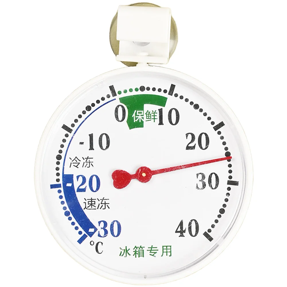 Compact Fridge Thermometer with Suction Cup for Refrigerator Cooler 30C-40C Range Mechanical Operation ABS 7x7x3cm Red