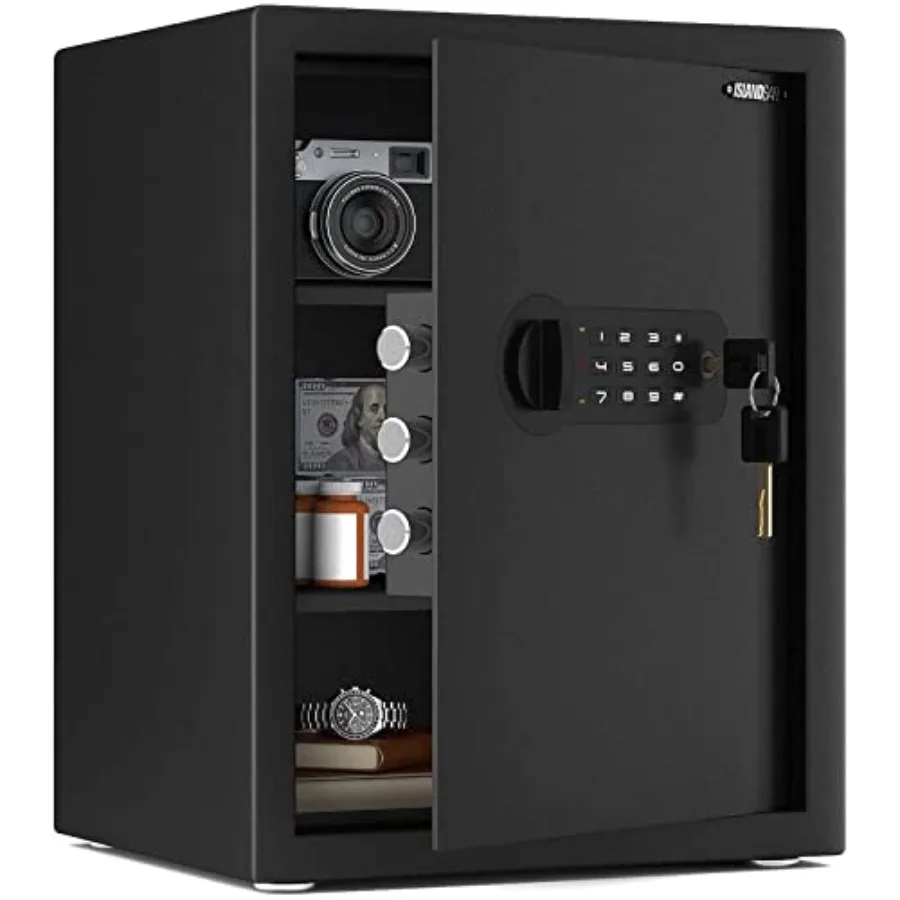 

Маленький домашний сейф Deluxe с цифровым электронным кодовым замком, 1,7 куб. фута, для офиса, отеля, общежития