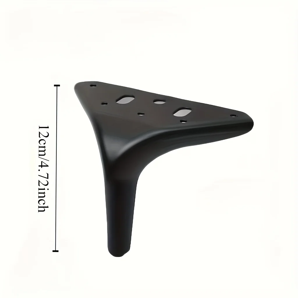 ขาโต๊ะสามเหลี่ยมโลหะทรงกลมขนาด 12 ซม. - ผิวขัดเงา ใช้แทนขาเฟอร์นิเจอร์สำหรับตู้เสื้อผ้า ตู้เก็บของ และตู้