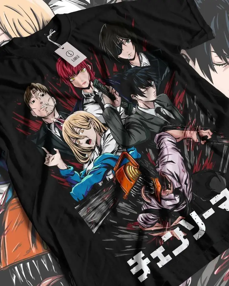 

Chainsaw Man New T-Shirt,Denji and Makima T-Shirt Men & Women All Size Black