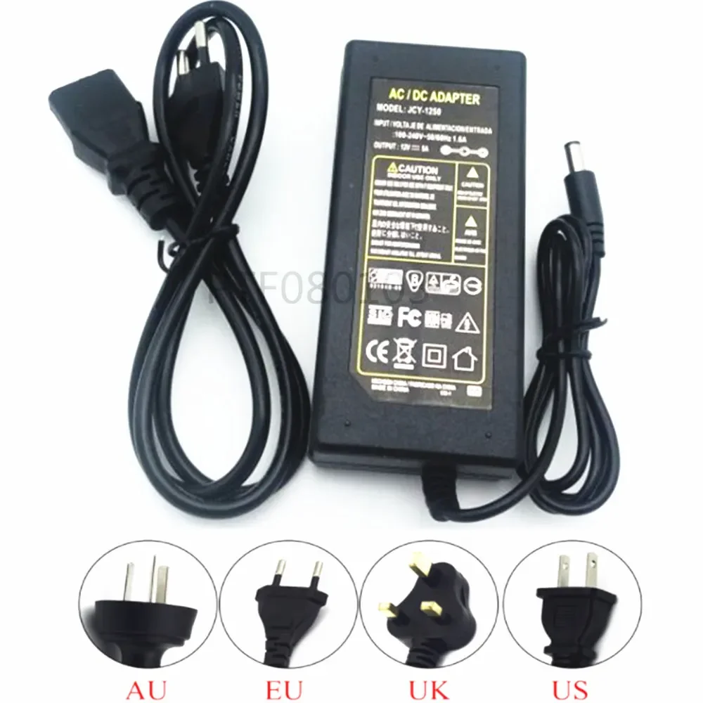 Adaptador de fuente de alimentación con interruptor LED, transformador de CA a CC DC5V 12V 24V 1A 2A 3A 5A 6A 7A 8A 10A para tira de luces LED de 5V 12V 24V