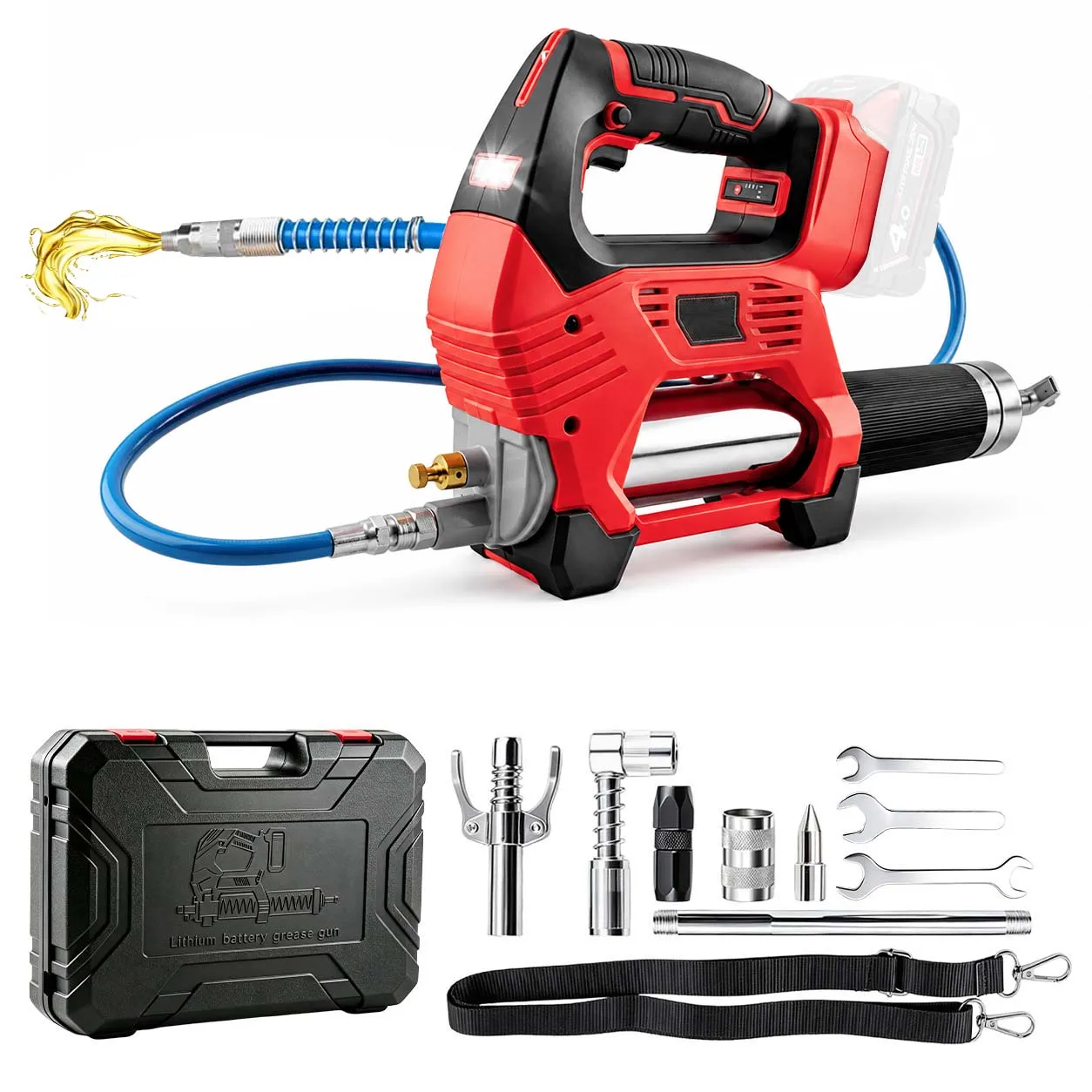 Brushless Electric Grease Gun LED Oil Injector Fat Machine Electric Grease Gun Tools For Makita 18V Battery