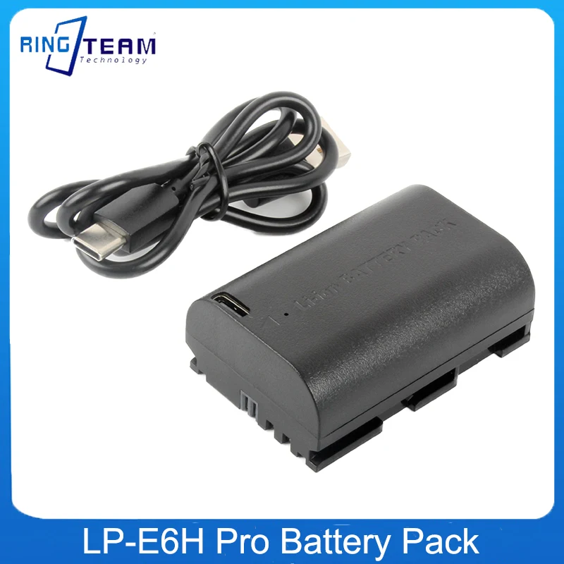 

LPE6 LP-E6 LP-E6H Pro Battery Pack+USB C TYPE-C Cable For Canon EOS 5DS R 5D Mark II 5D Mark III 6D 7D 80D 90D EOS 5DS R Camera