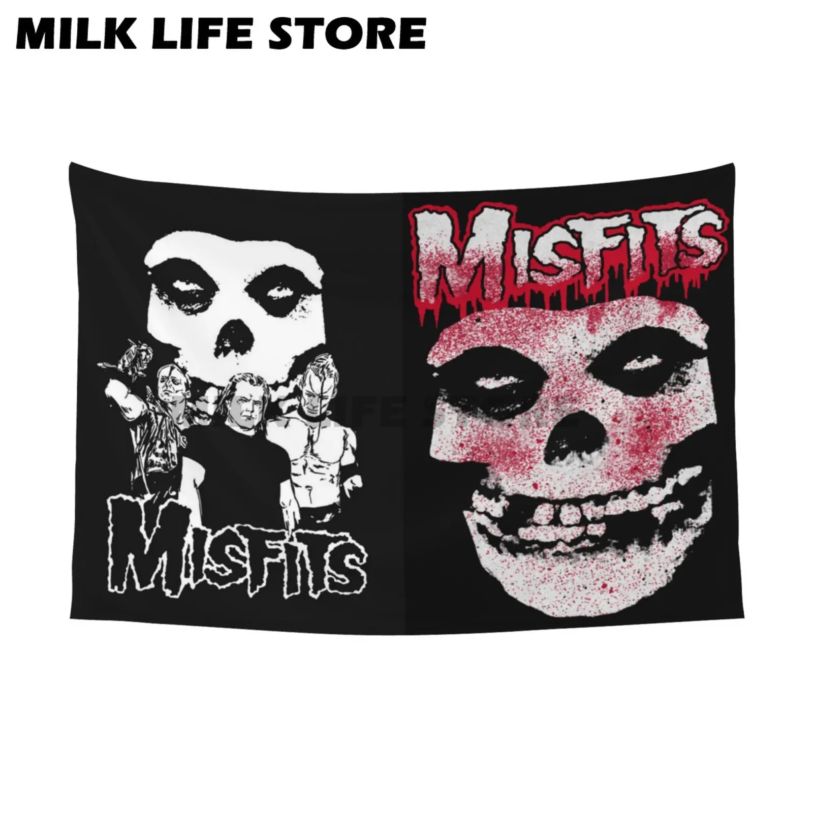 Double-sided 90x150cm 3x5 Ft Misfits Rock Band Flag Polyester Digital Printing Banners for Garage or Out Door Decoration