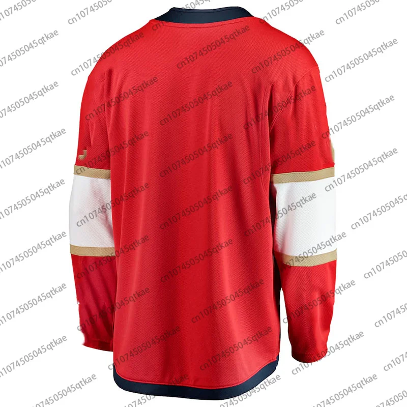 2025 Camiseta deportiva holgada de hockey sobre hielo para hombres y mujeres, camiseta roja de manga larga Black Panthers Stanley Cup Final home