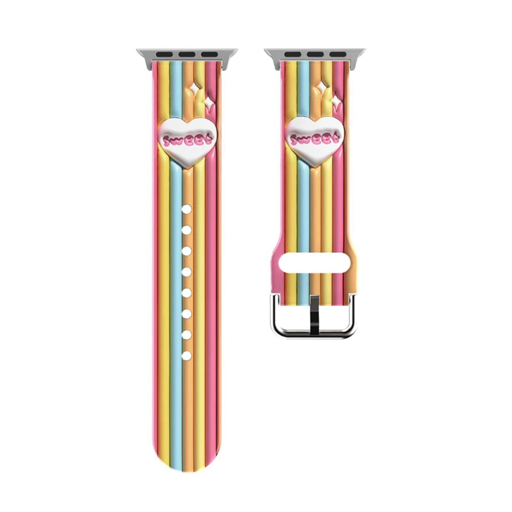 Printed Strap for Apple watch Band 40mm 41mm 45mm 41mm 38mm 49mm accessories belt bracelet iWatch series 9 8 7 6 5 3 SE ultra 2