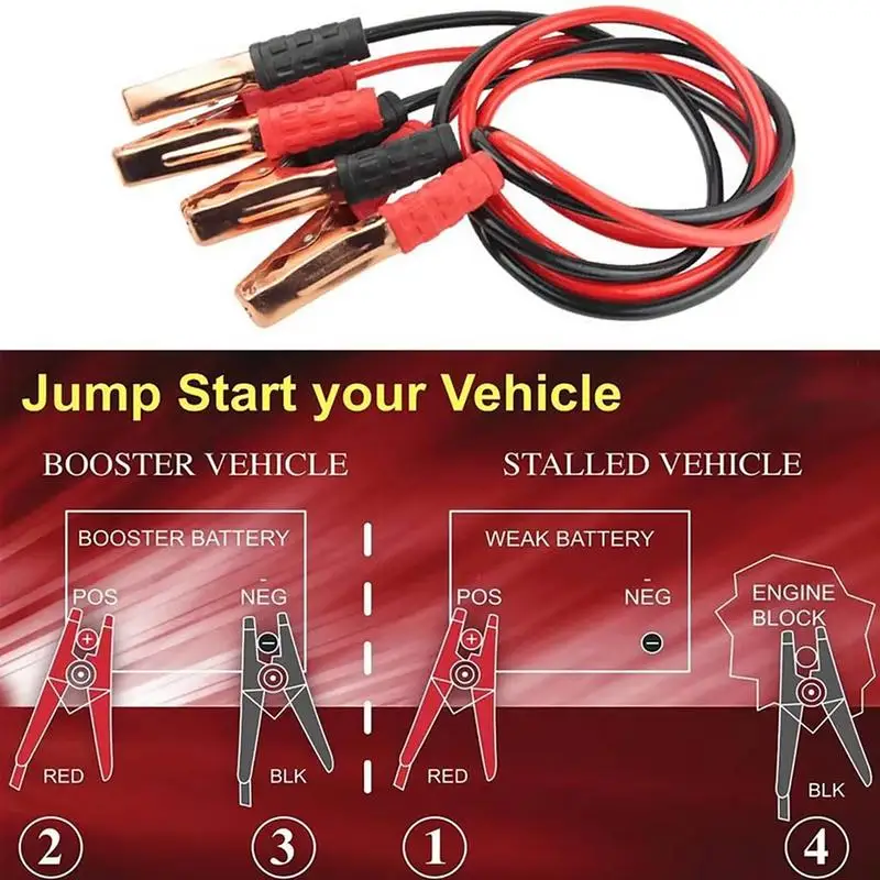 Car Power Charging Booster Starting Device Battery Jump Cable Connection Line Jumper Cables Alligator Clip Car Universal Parts