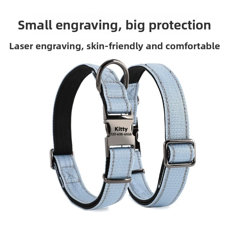 

Free Custom Engraving Reflective Dog Collar - Anti-Lost with Name & Phone, Adjustable for All Breed Sizes