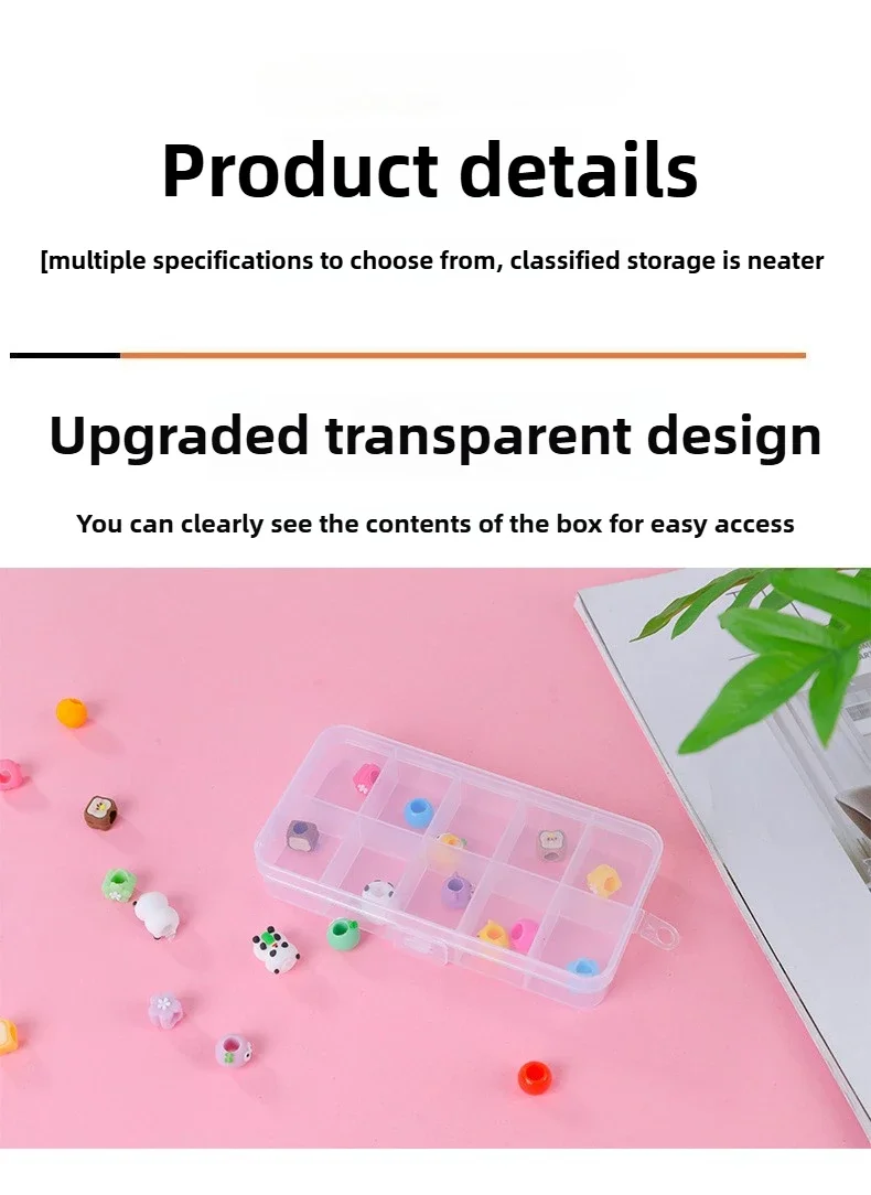Transparent Storage Container Jewelry Box Clear Plastic Organizer Box Empty Earring Storage Organizer Display Case for Beads