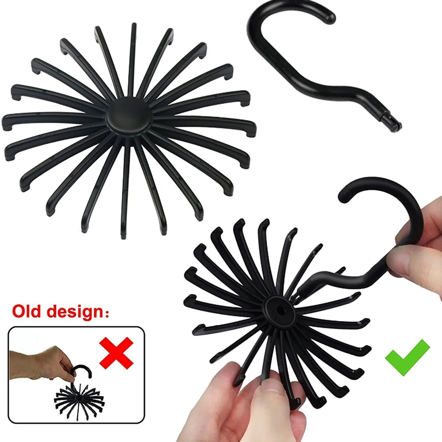 New 360 Degree Rotating Tie Rack Belt Hangers 20 Neck Holder Hook for Closet Organizers Home Hanging12*11*3.8cm  11.29