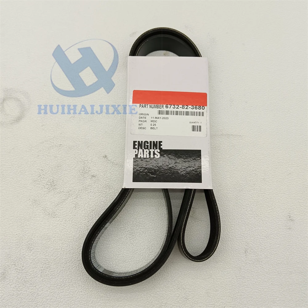 

High Quality Construction Machinery Parts New Fan Belt 6732-82-3680 6732823680 For Excavator PC200-8 S6D107