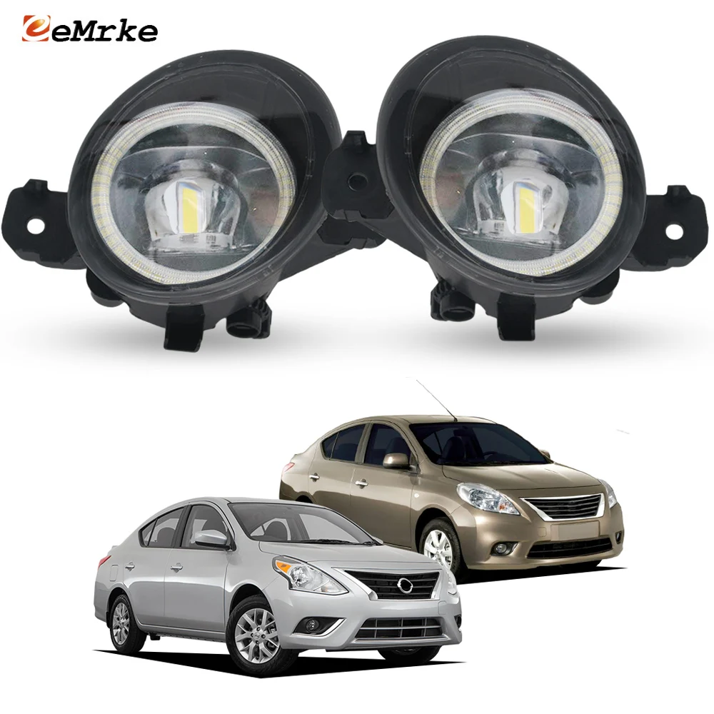 

Led Angel Eye Fog Lights 30W DRL Upgarde Car Lamp Accessories For Nissan Versa Sedan Latio N17 2012-2019 V-Drive 2020 2021 2022