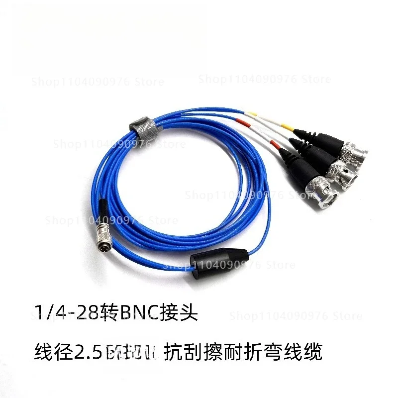 1/4-28 UNF to BNC four-core connector for PCB three-axis sensor vibration acceleration cable