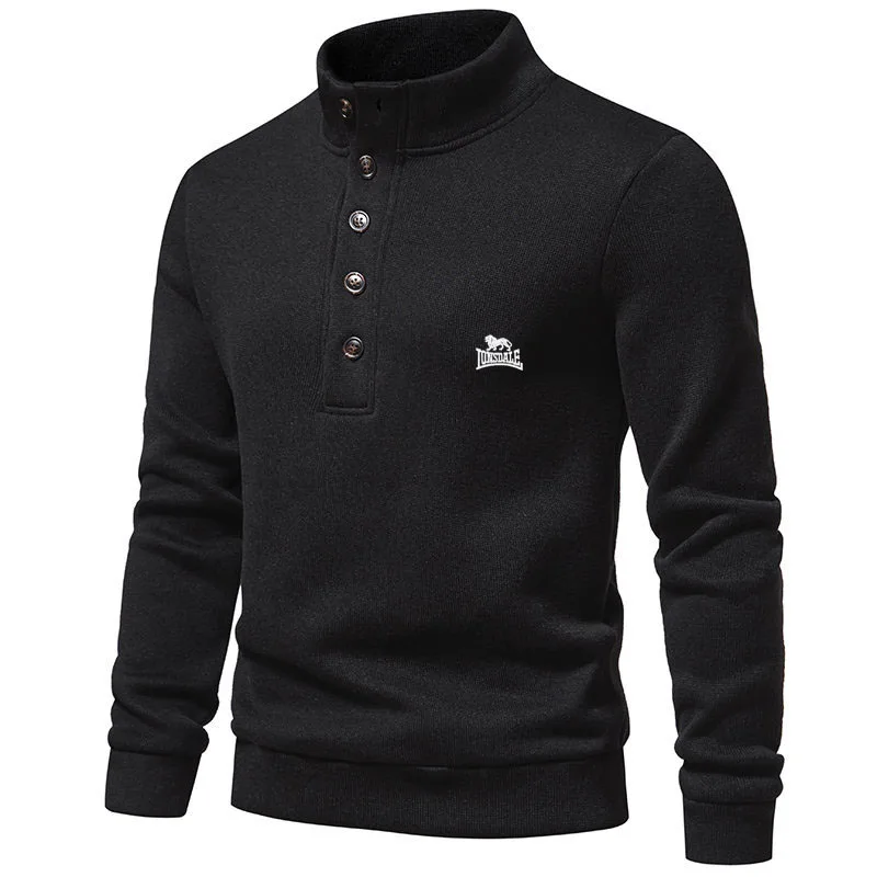 LONSDALE autumn and winter new European men's casual pullover, high neck button sweater, knitted sweater, sweatshirt
