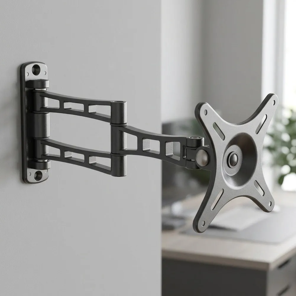Foldable Monitor Stand For 10-32inch Portrait Landscape Extendable Wall Mount Bracket Adjustable Angle For Display & For TV