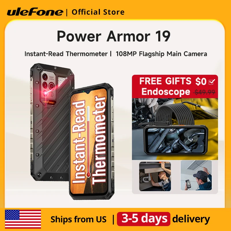 【Ships from US】Ulefone Power Armor 19 Rugged Phone 108MP 4G Smartphone 66W 9600mAh Android Moblie Phone Global