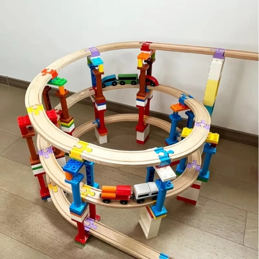 

Plastic Train Track Accessories Flexible Y Track Train Track Connector Colorful Design Railway Track for Hape LILLABO
