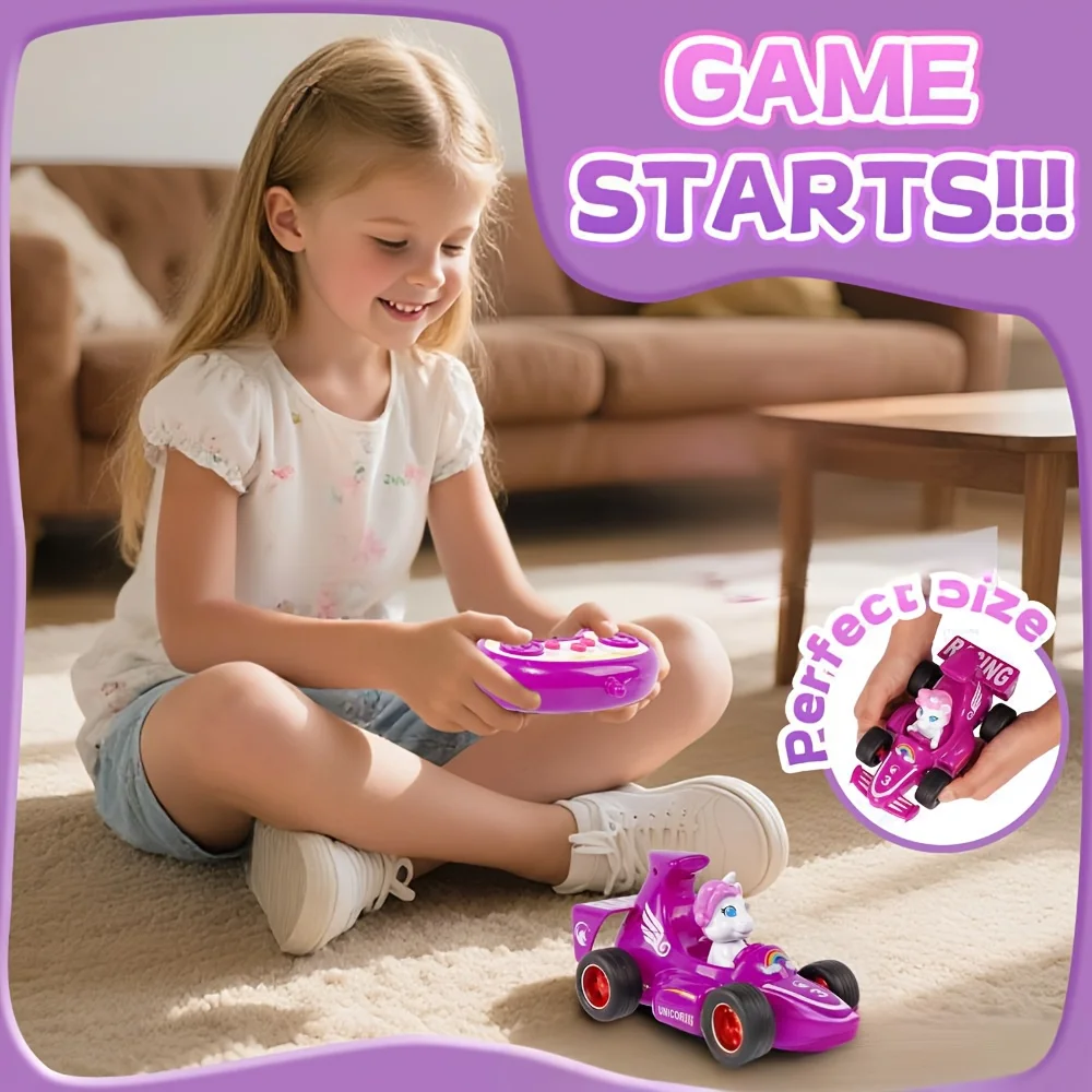 2.4GHz 유니콘 RC 레이싱카, 핑크/퍼플, 조작이 간편함, 크리스마스 선물